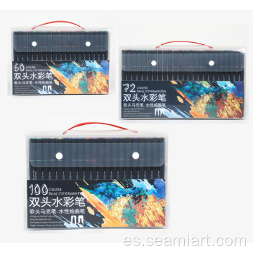 72/100 Color dual puntería marcadores de color de cepillo